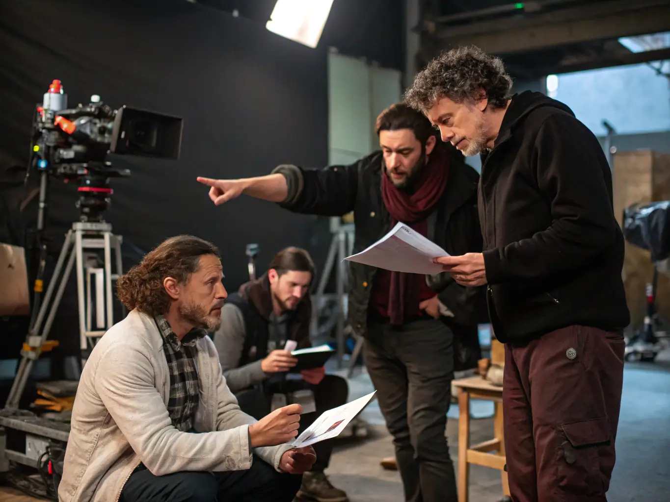 An image showing a group of actors rehearsing a scene on stage, with the director providing guidance, highlighting the collaborative and creative environment of ULAL DTO's theatre program.